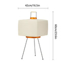 Luminária Akari Sensei – Design Japonês Minimalista, Luz Ajustável 3 Tons, Papel de Arroz e Tripé Metálico