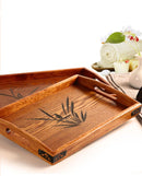 Bandeja Japonesa de Madeira BambuZen com Detalhes em Metal