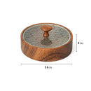 Bandeja Nogueira Miyake – Armazenamento Elegante com Tampa de Vidro