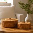 Caixa Organizadora de Rattan Shiori com Tampa | Organizador Decorativo Multiuso