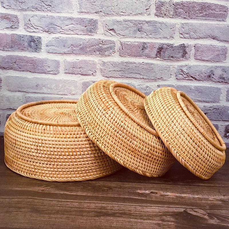 Cesta Naturalle Rattan – Conjunto Organizadores Sustentáveis (3 Tamanhos)