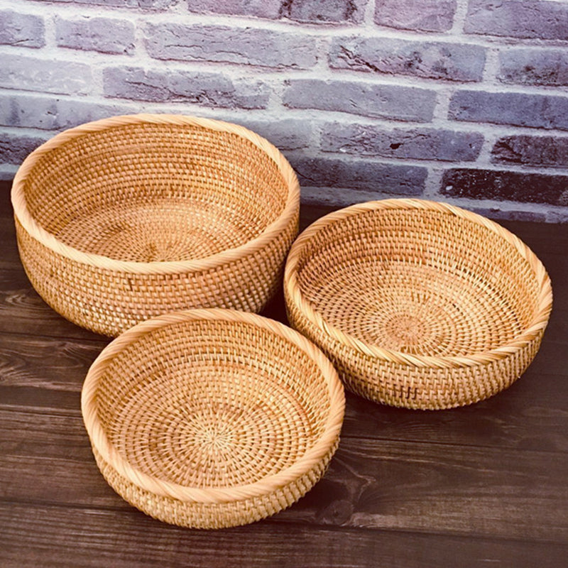 Cesta Naturalle Rattan – Conjunto Organizadores Sustentáveis (3 Tamanhos)
