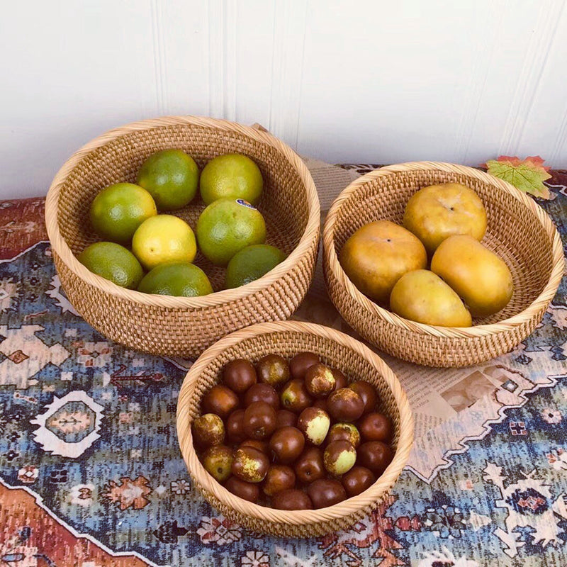 Cesta Naturalle Rattan – Conjunto Organizadores Sustentáveis (3 Tamanhos)