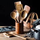 Takumi | Kit Completo de Utensílios em Madeira com Suporte Organizador – 9 Peças