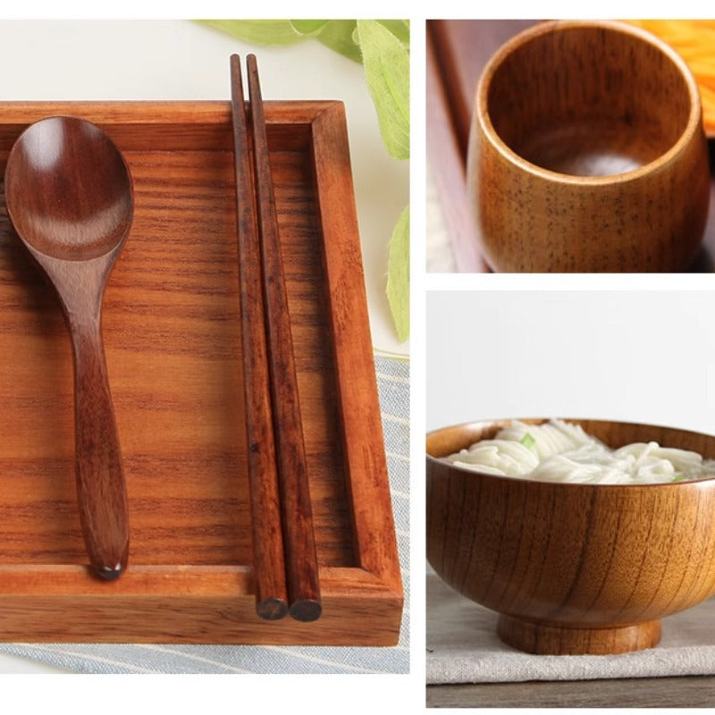 Conjunto Essência Natural – Utensílios de Madeira Jujuba