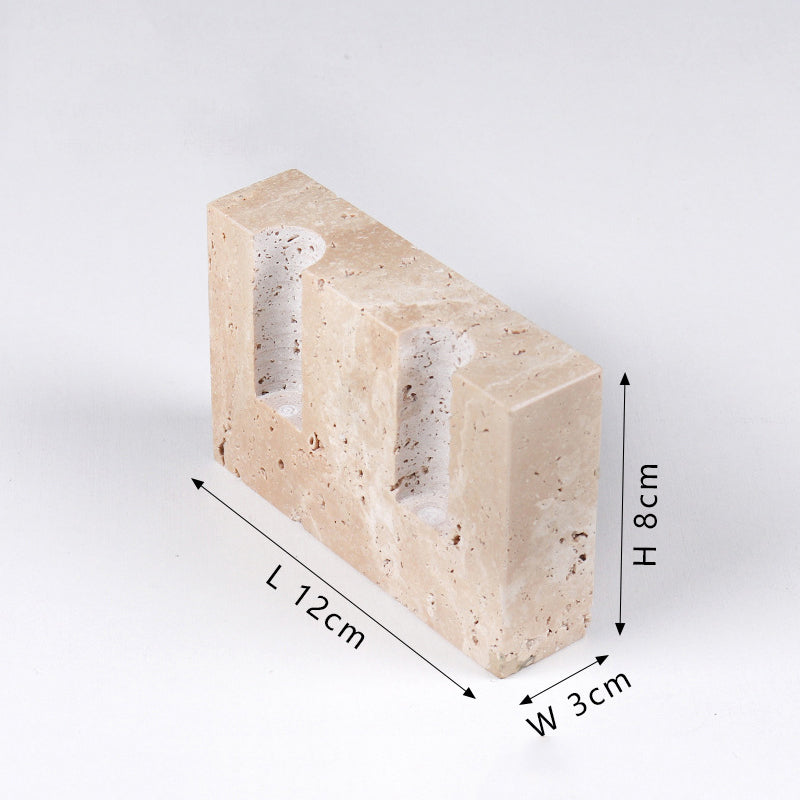 Castiçal di Mármore Lumina – Elegância Atemporal em Pedra Natural