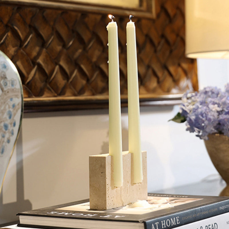 Castiçal di Mármore Lumina – Elegância Atemporal em Pedra Natural