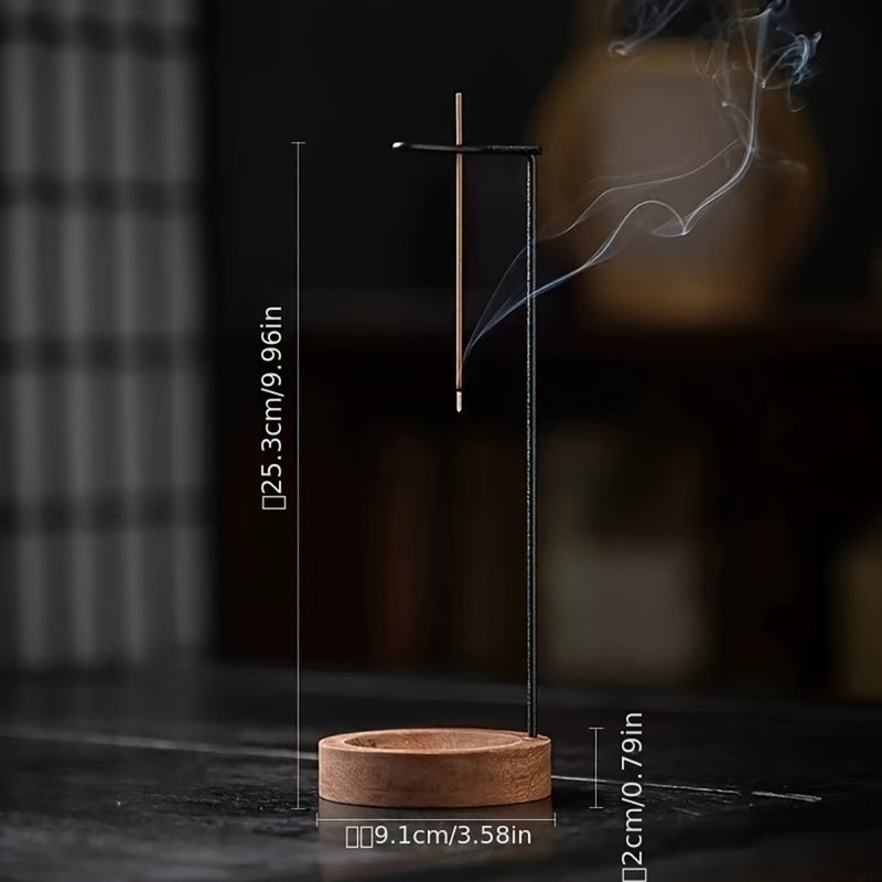 Incensário Elegance em Nogueira  – Porta-Incenso Minimalista Coletor de Cinzas