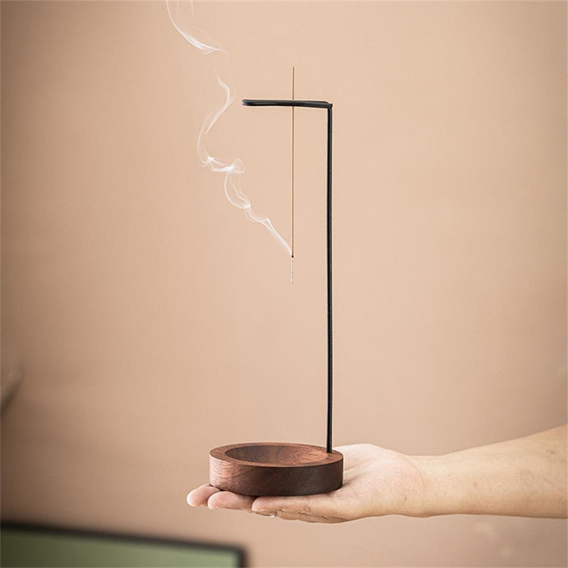 Incensário Elegance em Nogueira  – Porta-Incenso Minimalista Coletor de Cinzas
