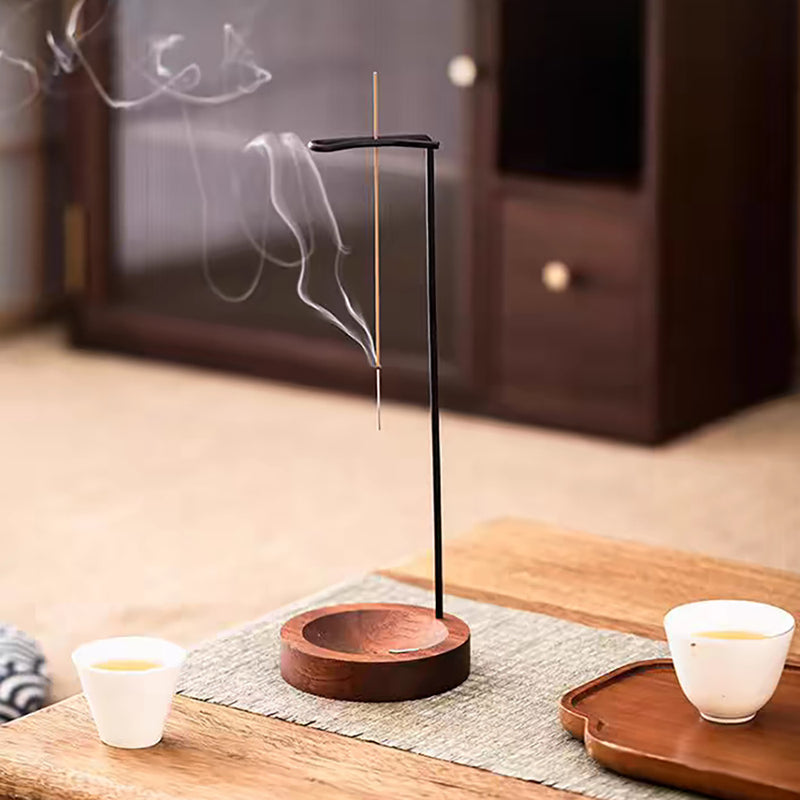 Incensário Elegance em Nogueira  – Porta-Incenso Minimalista Coletor de Cinzas