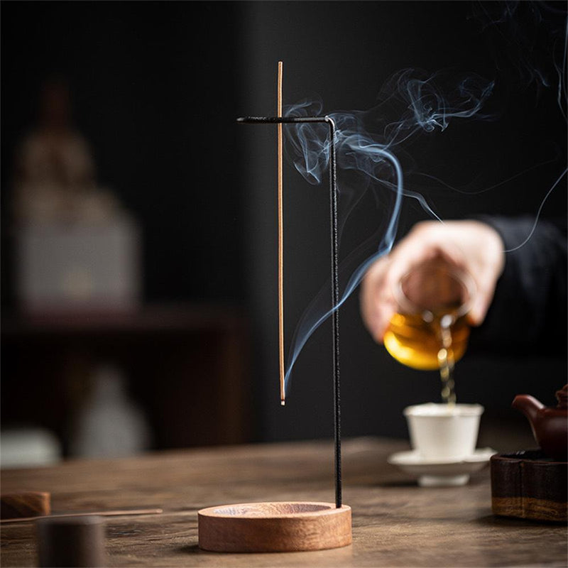 Incensário Elegance em Nogueira  – Porta-Incenso Minimalista Coletor de Cinzas
