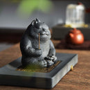 Incensário Escultura Tigre de Pedra Preta Dourada – Arte Mineral