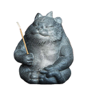 Incensário Escultura Tigre de Pedra Preta Dourada – Arte Mineral