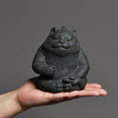 Incensário Escultura Tigre de Pedra Preta Dourada – Arte Mineral