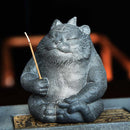 Incensário Escultura Tigre de Pedra Preta Dourada – Arte Mineral