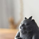 Incensário Escultura Tigre de Pedra Preta Dourada – Arte Mineral