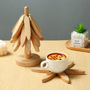 Trivet Leaf – Descanso de Panela e Porta-Copos em Madeira