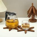 Trivet Leaf – Descanso de Panela e Porta-Copos em Madeira