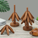 Trivet Leaf – Descanso de Panela e Porta-Copos em Madeira