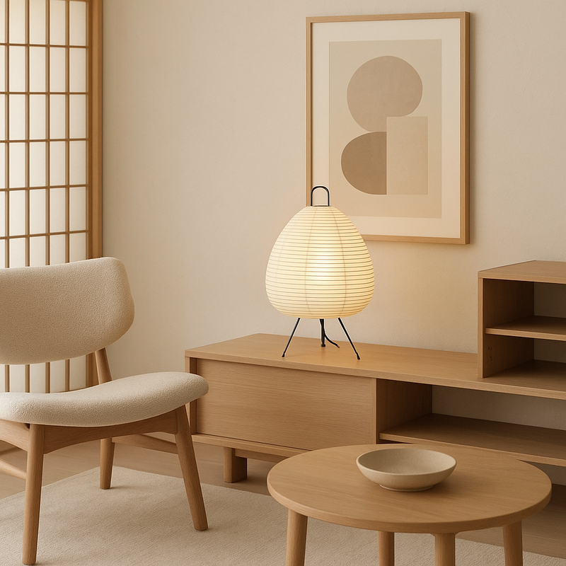 LunaAkari – Luminária de Papel de Arroz Minimalista