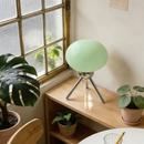 Luminária Astrid em Vidro Fosco com Base em Inox | Abajur Moderno para Quarto, Sala e Escritório