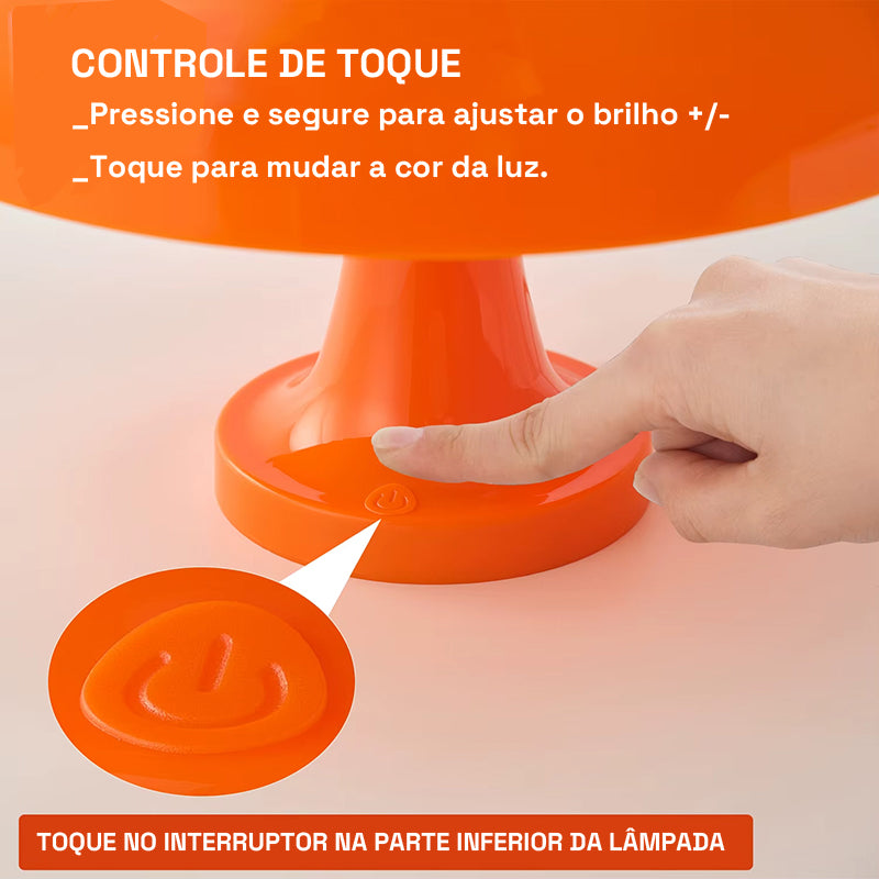 Mushroom Glow – Luminária LED USB com Ajustável Direcionável e Decoração Aconchegante