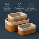 Organizadores Aurora – Bambu com Forro de Tecido Removível