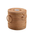 Organizador Rattan com Detalhe em Porcelana – 4 Tamanhos