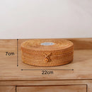 Organizador Rattan com Detalhe em Porcelana – 4 Tamanhos