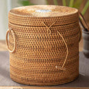 Organizador Rattan com Detalhe em Porcelana – 4 Tamanhos