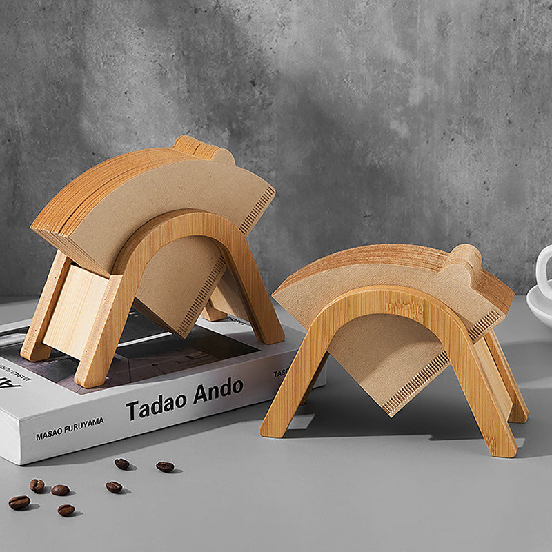Suporte Minimal para Filtros de Café em Madeira – Organização e Estilo no Cantinho do Café