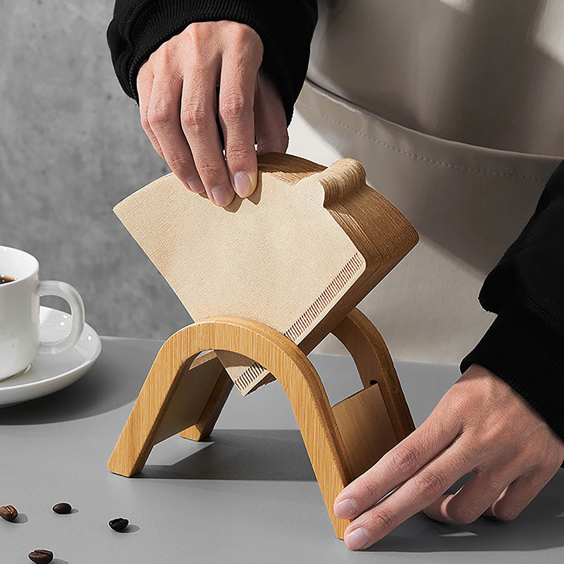 Suporte Minimal para Filtros de Café em Madeira – Organização e Estilo no Cantinho do Café