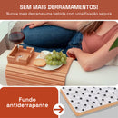 Bandeja de Sofá com Porta-Copos em Bambu – Praticidade e Estilo