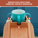 Bandeja de Sofá com Porta-Copos em Bambu – Praticidade e Estilo