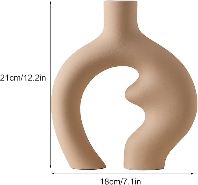 Vaso Nórdico Harmonia Duo – Cerâmica Premium Minimalista, para Sala, Quarto e Escritório