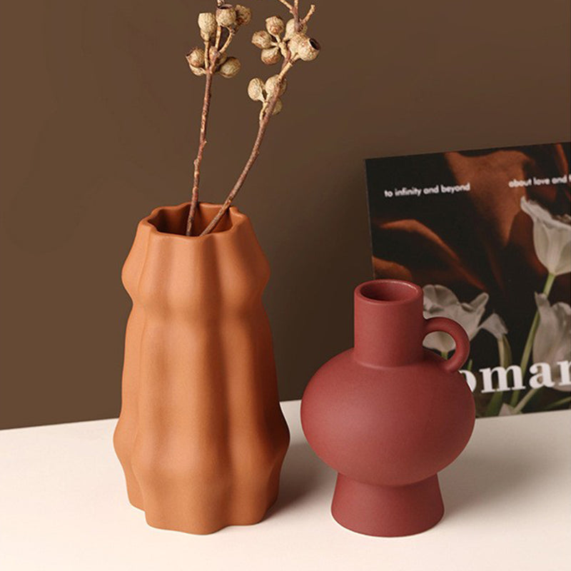 Vaso Nórdico Harmonia Duo – Cerâmica Premium Minimalista, para Sala, Quarto e Escritório