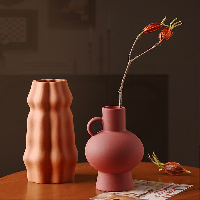 Vaso Nórdico Harmonia Duo – Cerâmica Premium Minimalista, para Sala, Quarto e Escritório