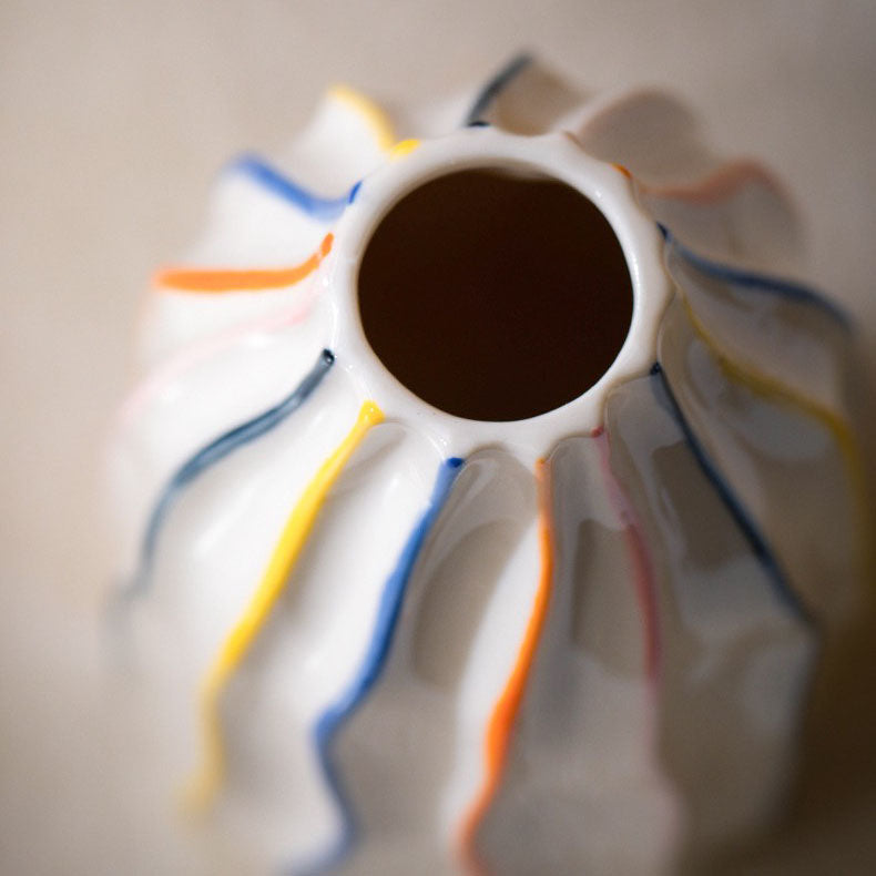 Vaso de Cerâmica Decorativo Colorido Essenza – Centro de Mesa Elegante