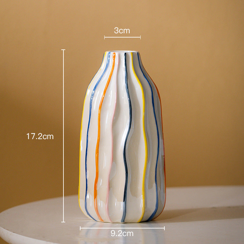 Vaso de Cerâmica Decorativo Colorido Essenza – Centro de Mesa Elegante