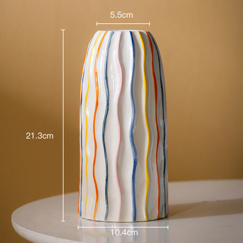 Vaso de Cerâmica Decorativo Colorido Essenza – Centro de Mesa Elegante